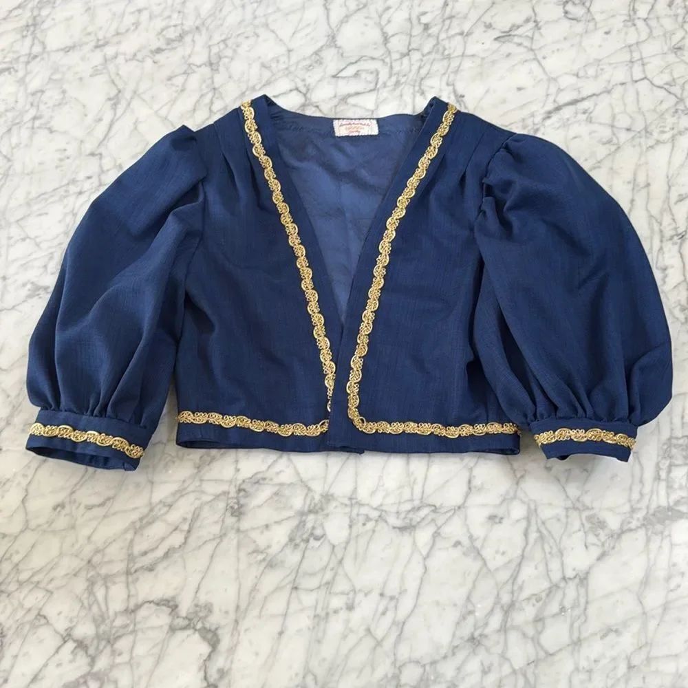 Renaissance Embellished Jacket Handmade Womens small Puff sleeve